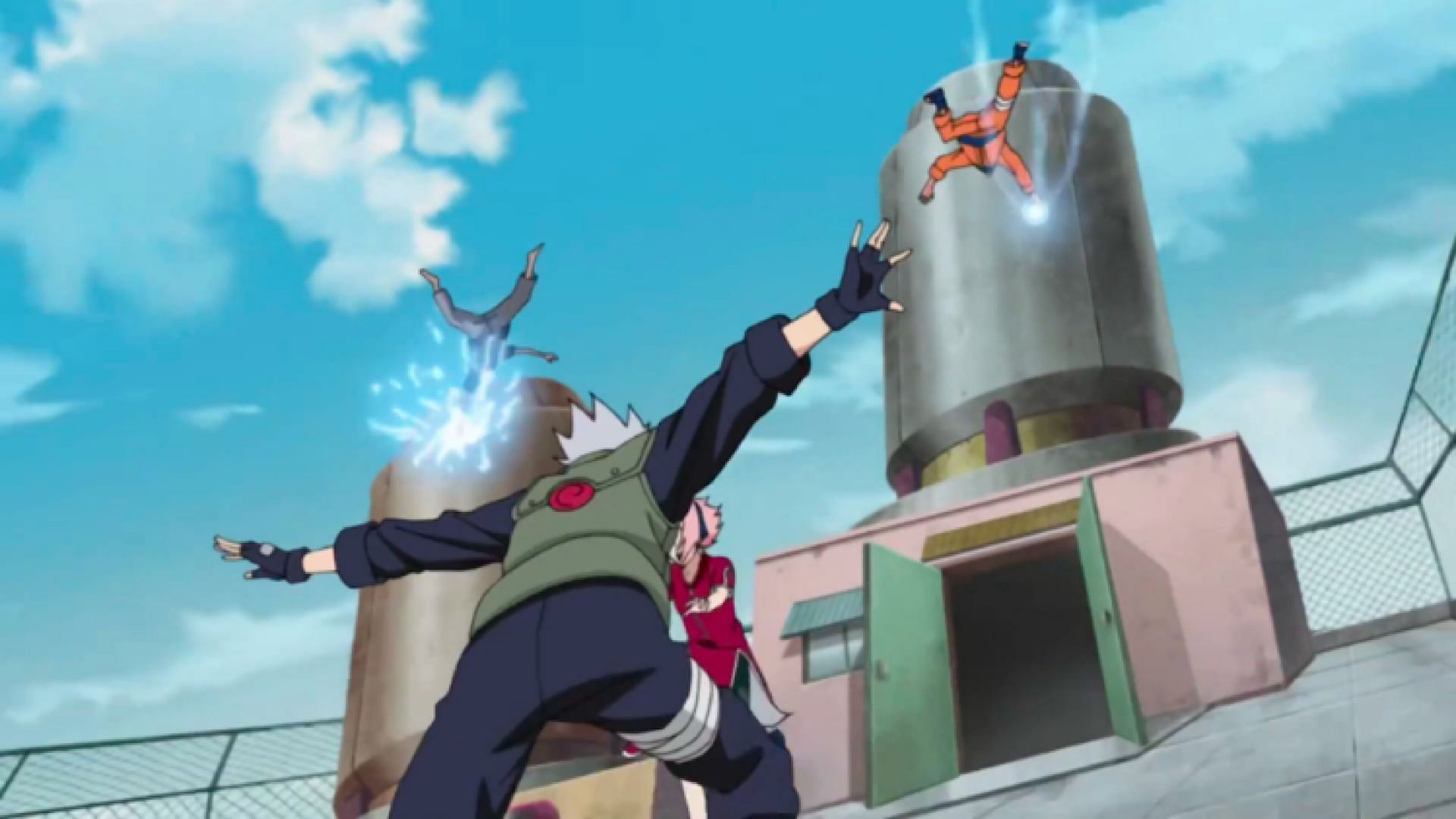 One of the main characters' first battles (Image via Studio Pierrot)